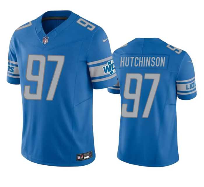 Men & Women & Youth Detroit Lions #97 Aidan Hutchinson Blue 2023 F.U.S.E. Vapor Untouchable Limited Stitched Jersey->detroit lions->NFL Jersey